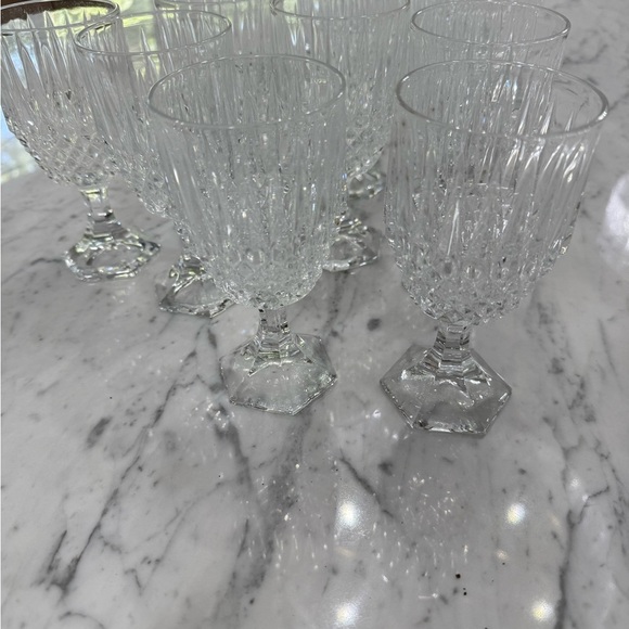 Vintage NEW Stratton Fostoria Lead Crystal Wine Glasses Set of 10 - Picture 5 of 8